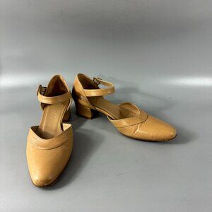 Varda Italian Handmade Mary Jones Block Heel Shoes, Size 36